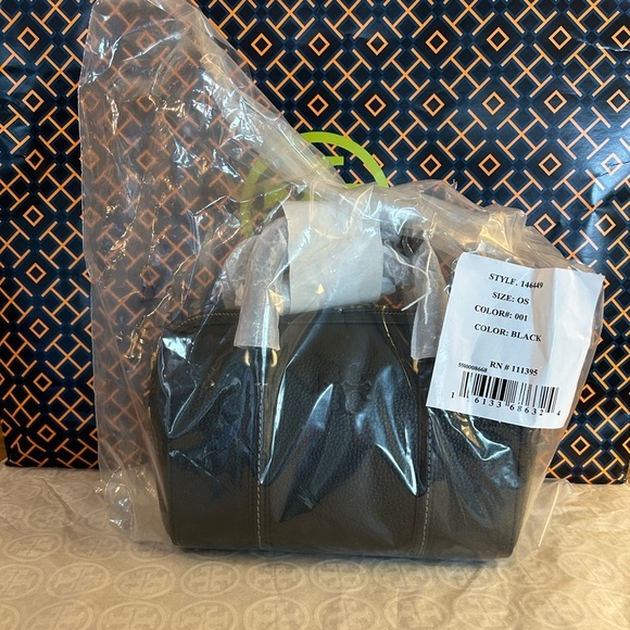 Tory Burch Thea Mini Satchel Crossbody Bag Black Gold - Picture 14 of 14